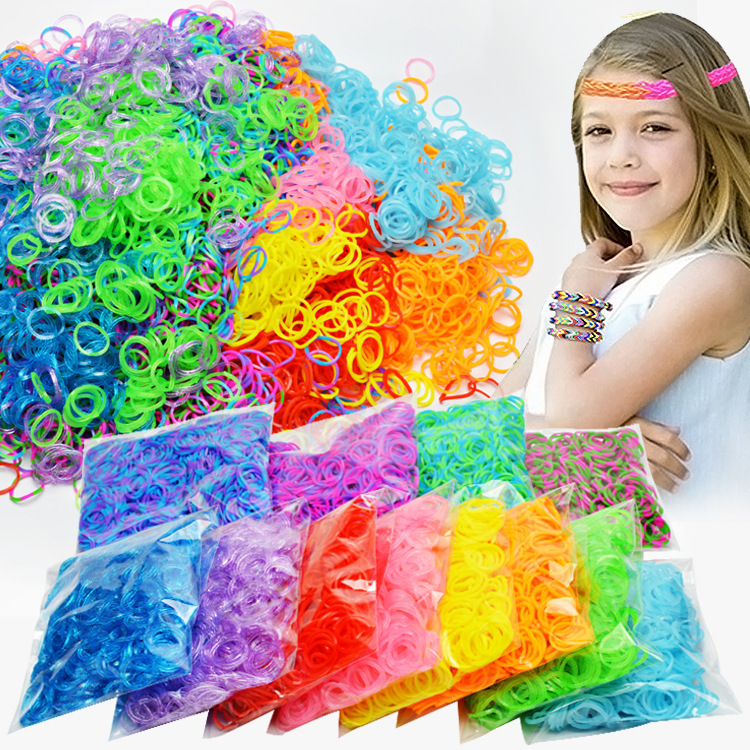 Children's handmade DIY creative rubber band girl baby toy rainbow knitting machine bracelet set factory direct sale