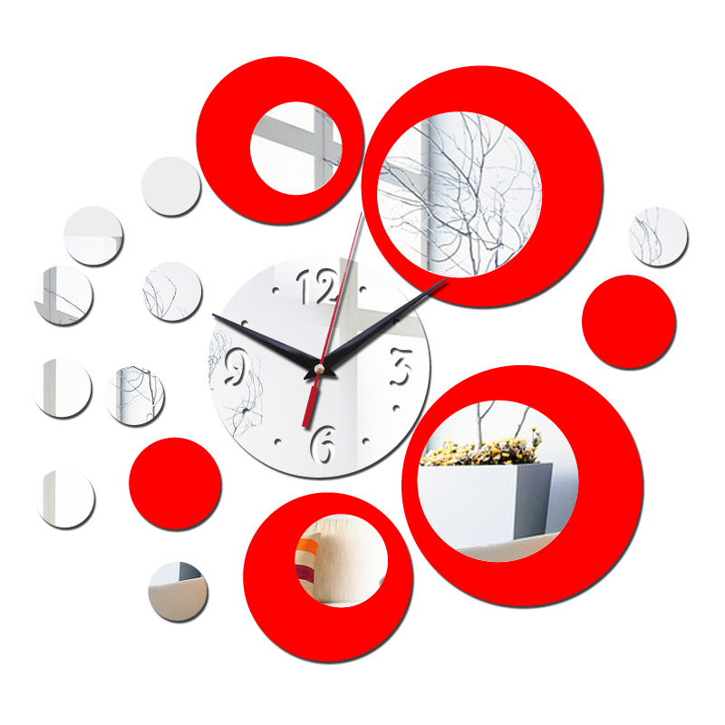 Factory wholesale cross-border crystal three-dimensional acrylic wall clock wall stickers clock home background wall living room decorative clock