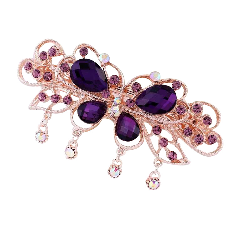 Wholesale Korean version of the new fashion diamond hair accessories bow rhinestone spring clip all-match temperament hairpin clip