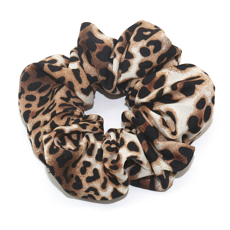 Amazon cross-border bright leopard big bowel ring European and American hair ring elastic band hair accessories wholesale pig large intestine hair ring head flower