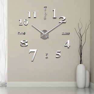Creative Acrylic DIY Wall Sticker Watch Home Punch-free Wall Clock Living Room Clock Modern Simple Wall Clock Mute