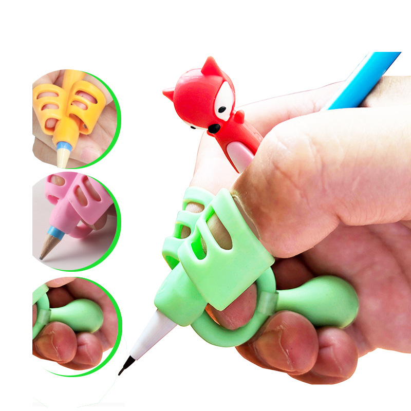 A variety of children's pen grip to correct students' writing posture gift stationery optional cartoon pencil cap factory direct sales