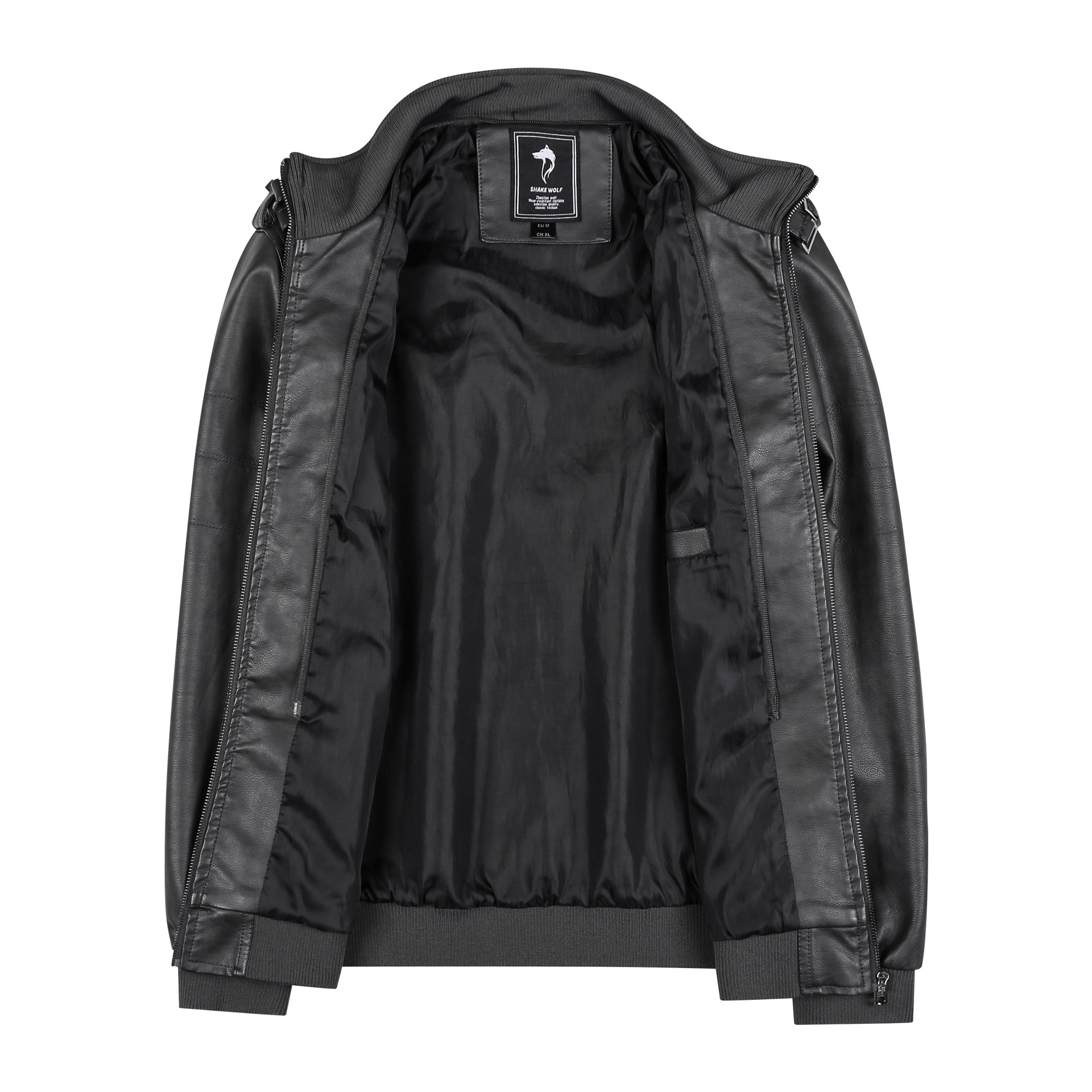Cross-border Amazon best selling European and American men's collar PU leather men's 2019 new leather jacket coat factory outlet