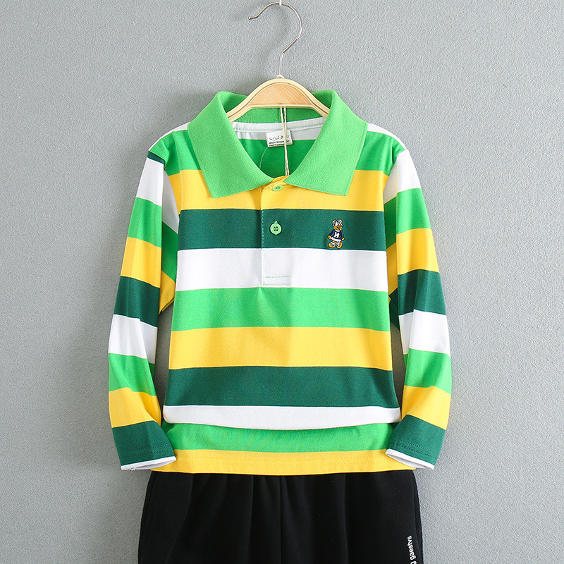 Bala bala boys long sleeve T-shirt polo shirt spring and autumn Korean lapel long sleeve lapel polo shirt 100-170 yards