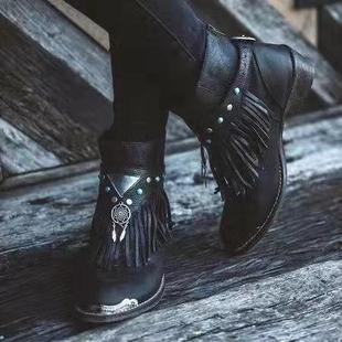 2019 autumn and winter New tassel boots women's boots JGB2019N0008001