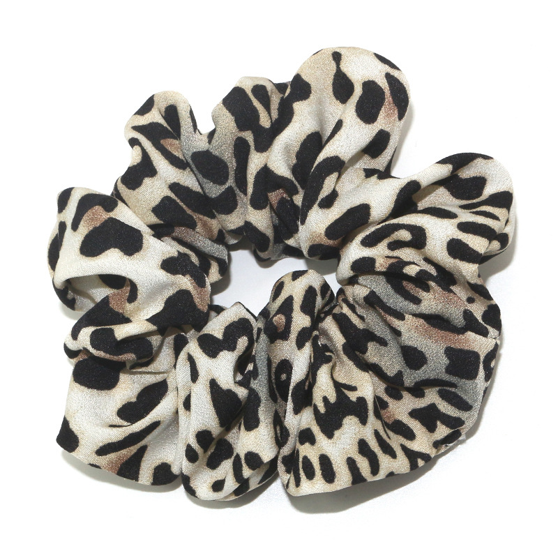 Amazon cross-border bright leopard big bowel ring European and American hair ring elastic band hair accessories wholesale pig large intestine hair ring head flower