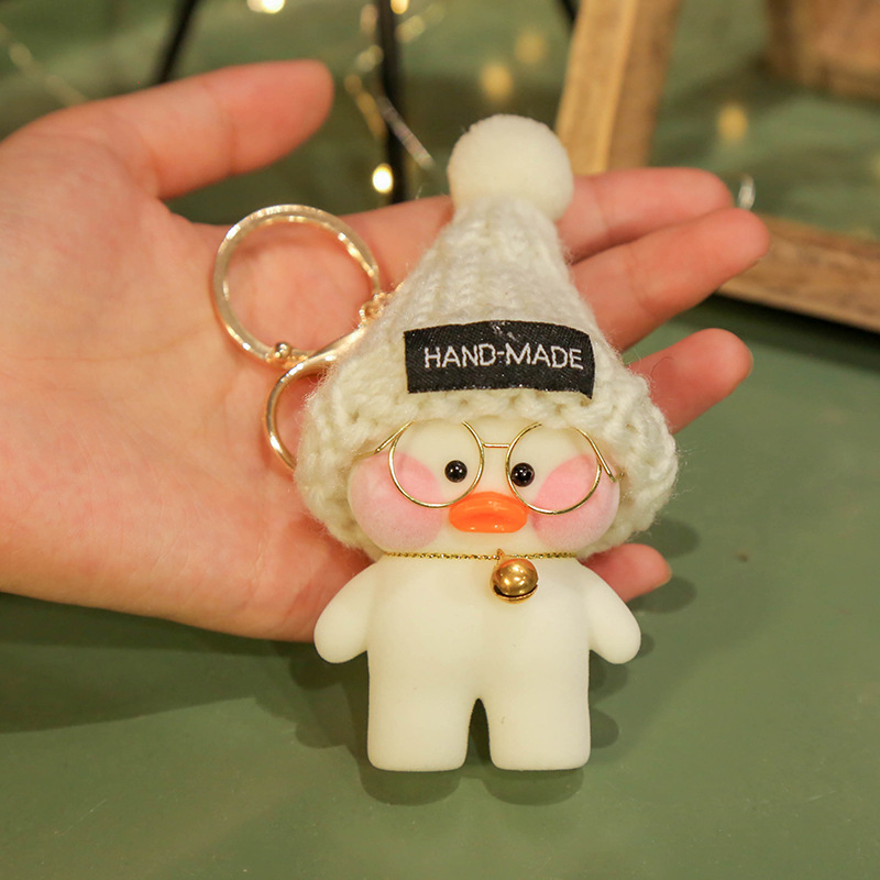 Cyber Celebrity Hyaluronic Acid Yellow Duck Doll ins Duck Creative Cute Keychain Plush Toy Mini Hanging