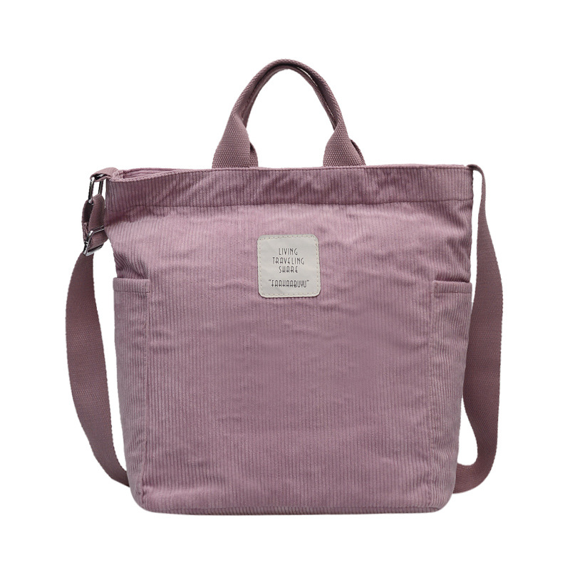 Women's bag 2021 new fashion corduroy shoulder bag female large capacity student Mori messenger bag one-piece delivery
