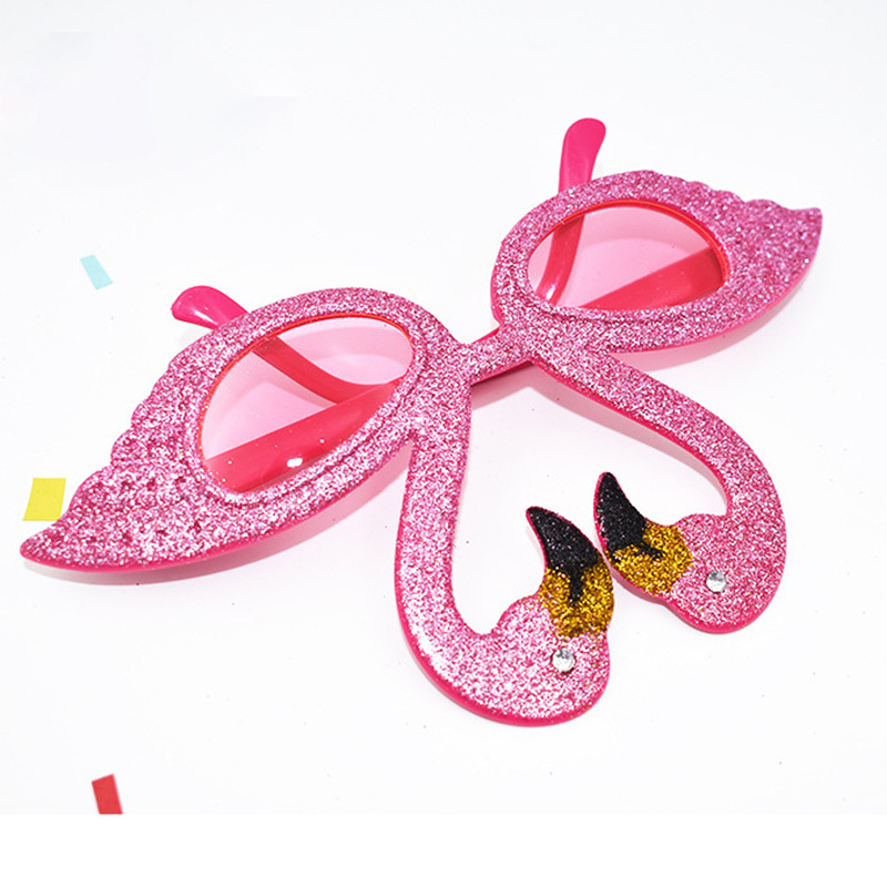 Cross-Border Wholesale Glitter Flamingo Sunglasses Hawaiian Glasses Beach Party Birthday Party Funny Glasses