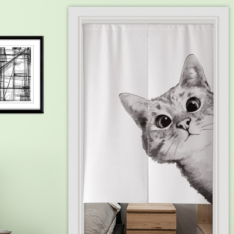Nordic ins Door Curtain Restaurant Kitchen Bathroom Cotton Linen Fabric Toilet Curtain Japanese Partition Curtain