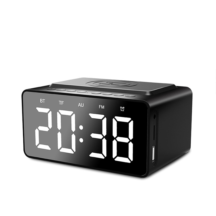 Bluetooth speaker new wireless charging clock LED alarm clock audio foreign trade popular new wireless charging Bluetooth audio