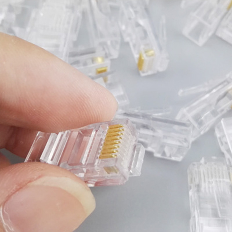 8P8C network Crystal Head RJ45 Super five non-shielded Crystal Head copper computer connection crystal head trigeminal