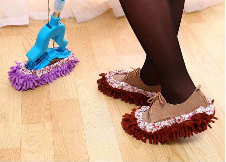 Chenille mopping shoe cover lazy shoe cover mop head cover floor-wiping shoe cover mop floor price