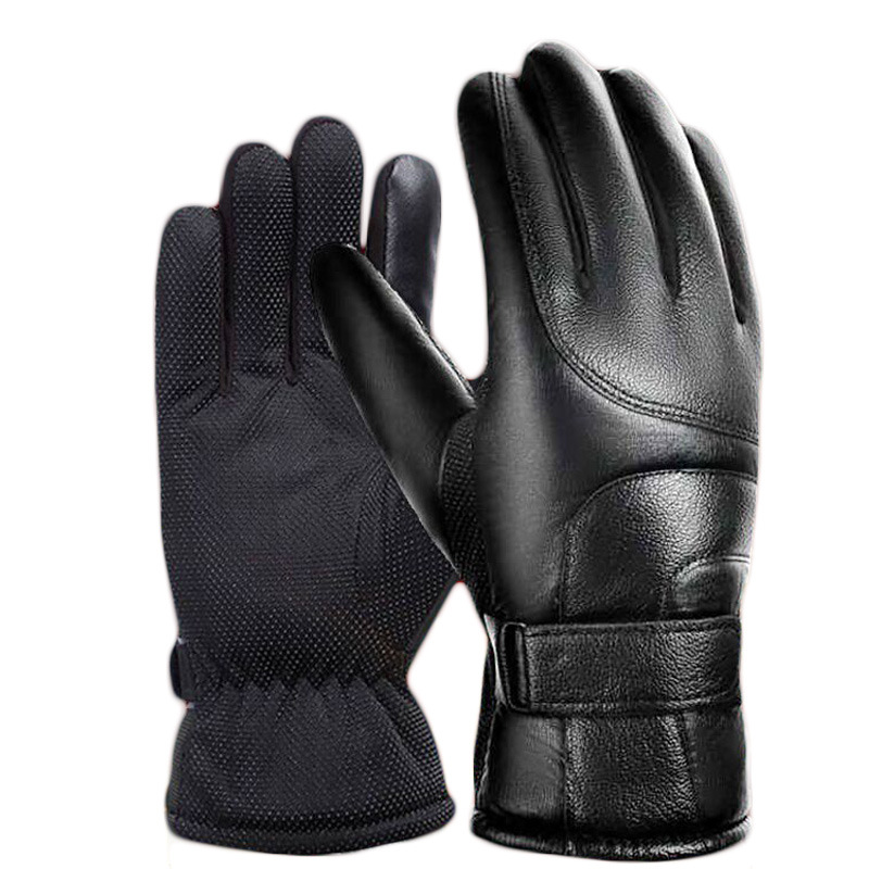 Motorcycle Gloves Men's Winter Fleece-lined Thickened Warm Windproof Cold-proof Non-slip Big Seven Outdoor Cycling Cotton Gloves