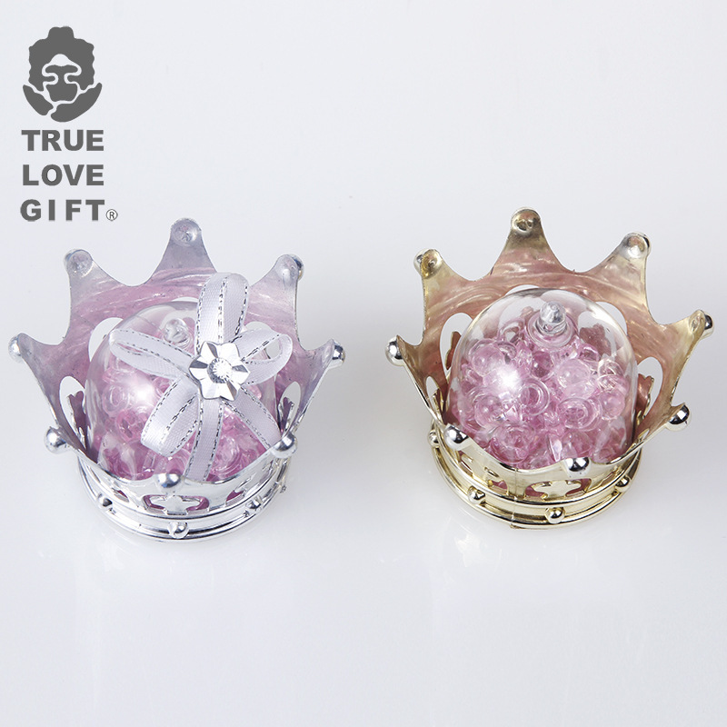 Creative romantic candy box wedding hollow large crown gold and silver candy box wedding gift wedding supplies wholesale