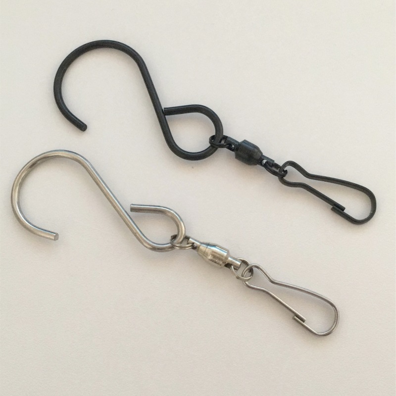 Factory direct S-type rotating bearing hook wind spin tail rotating hook Billboard wind chime hook stainless steel