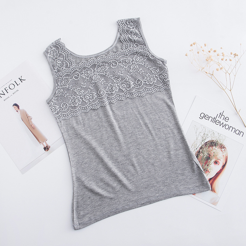 [Factory direct sales] lace camisole women's lace chubby girl plus size short bottoming sexy small bottoming shirt