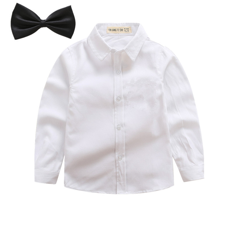 Boys' white shirt wholesale student performance clothes School uniform children's long-sleeved shirt factory direct children's pure white shirt