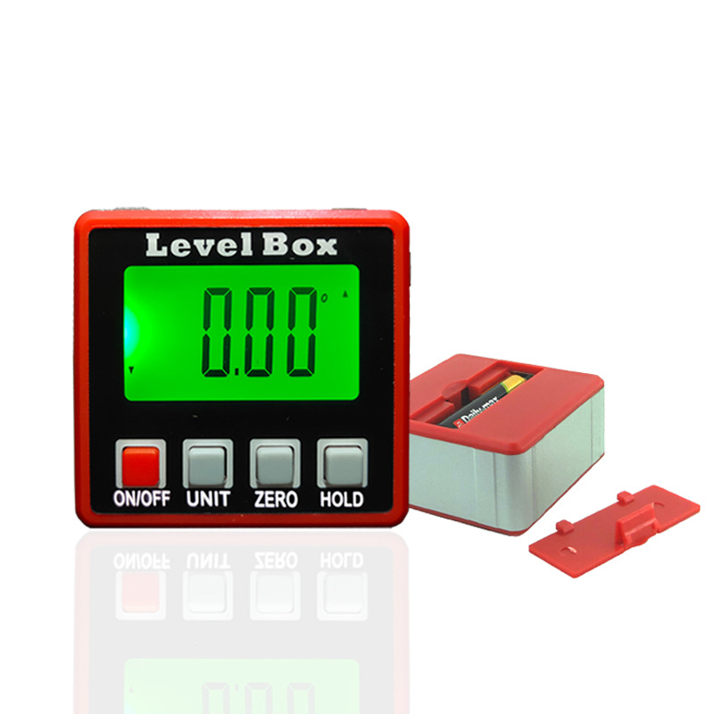 Electronic digital display inclinometer slope meter level meter protractor angle box protractor