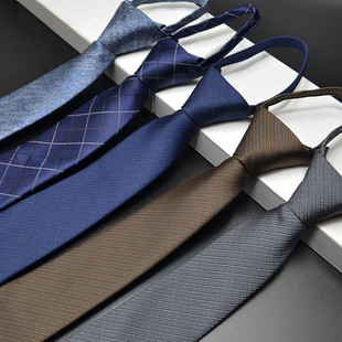 New spot wholesale 1200 pin 6cm zipper tie easy to pull convenient tie formal tie personalized group purchase