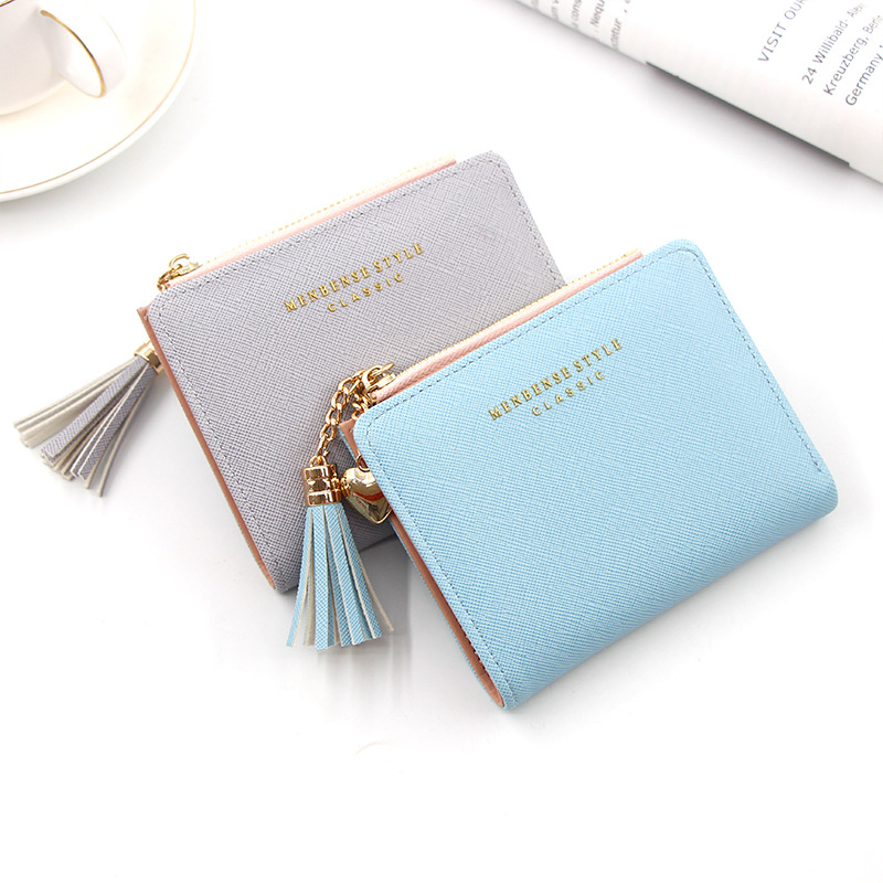 Distinctive Short Women's Zipper Wallet Tassel Simple Clutch Coin Purse Women's Wallet Wallet