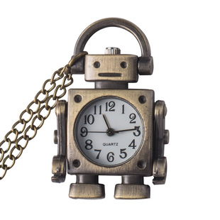 Vintage Pocket Watch Star LUCKY Watch Robot Bicycle Creative Necklace Watch Small Keychain Accessories Pendant