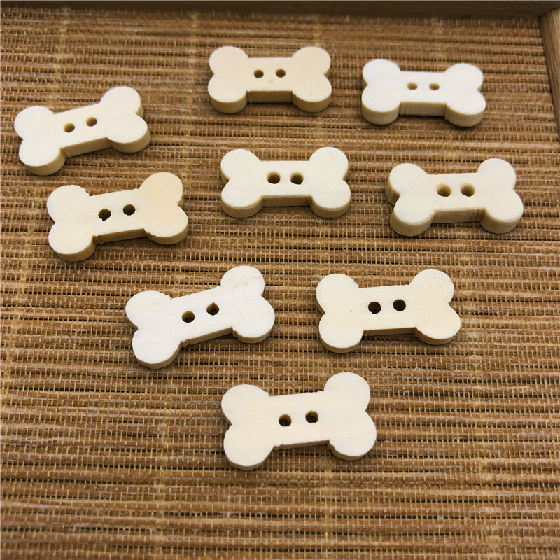 Wholesale Supply professional handmade DIY wood button cartoon bone solid wood creative button wood color button