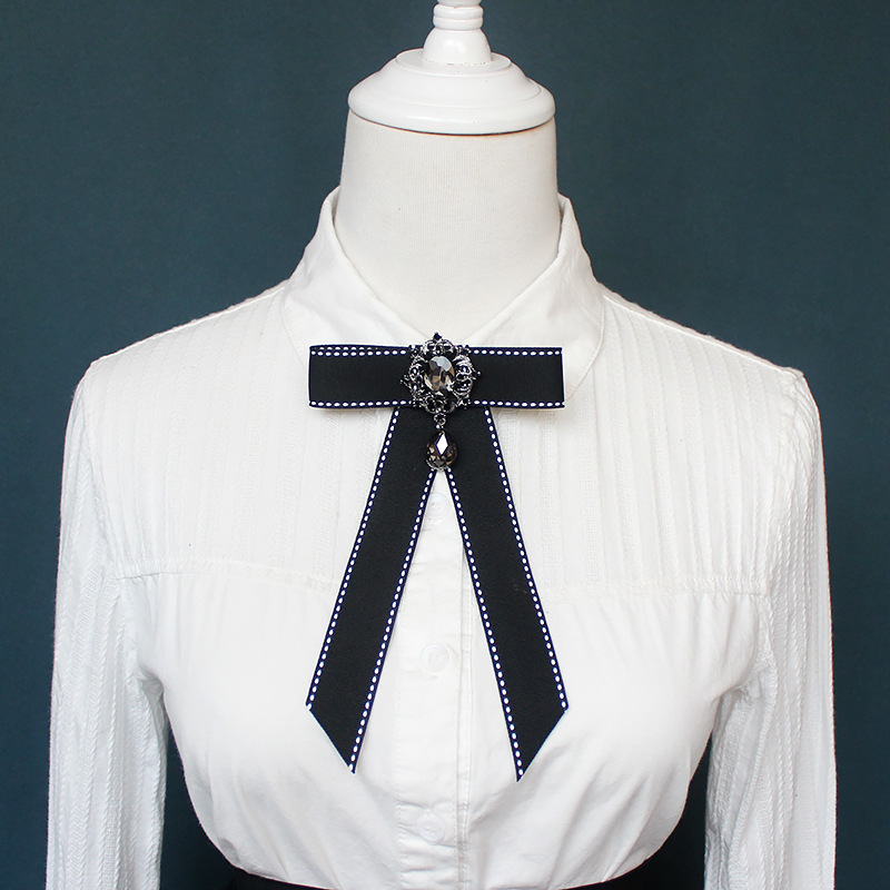 [Small Amount Wholesale] Collar Girl JK Uniform Bow Tie Versatile Black and White Streamer Bow Tie Various Specifications