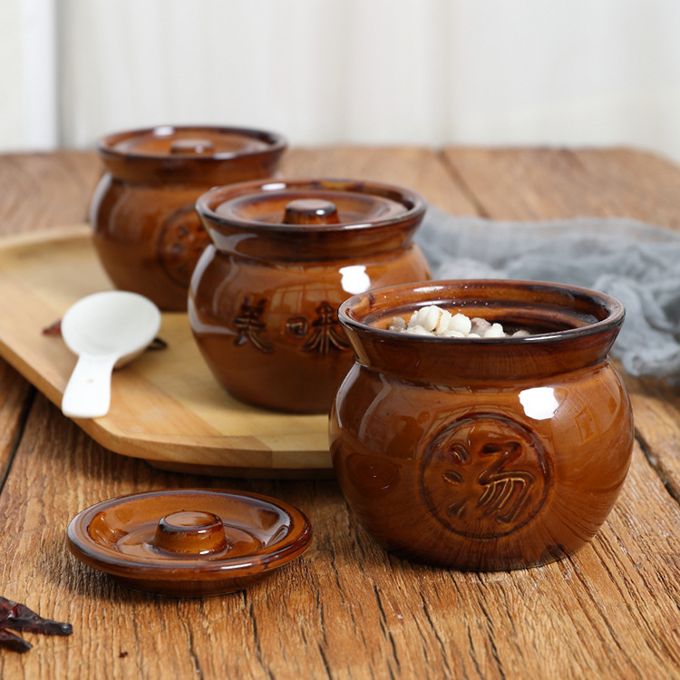 Shaxian ceramic tile pot soup small size delicious food with lid can be stacked Buddha jump wall dining water-proof stew pot