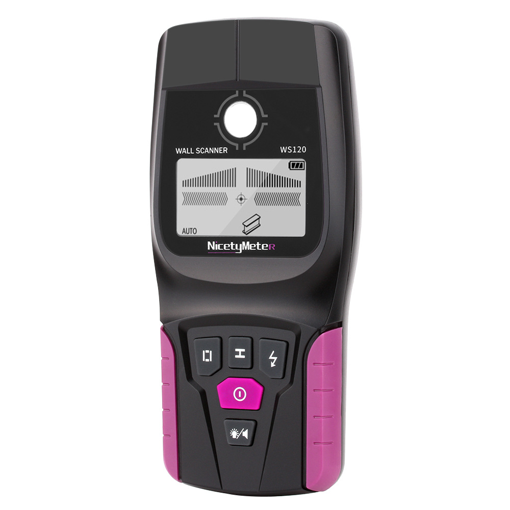 The wall detector detects and locates the WS-120 of wires, water pipes and metal materials in the wall.