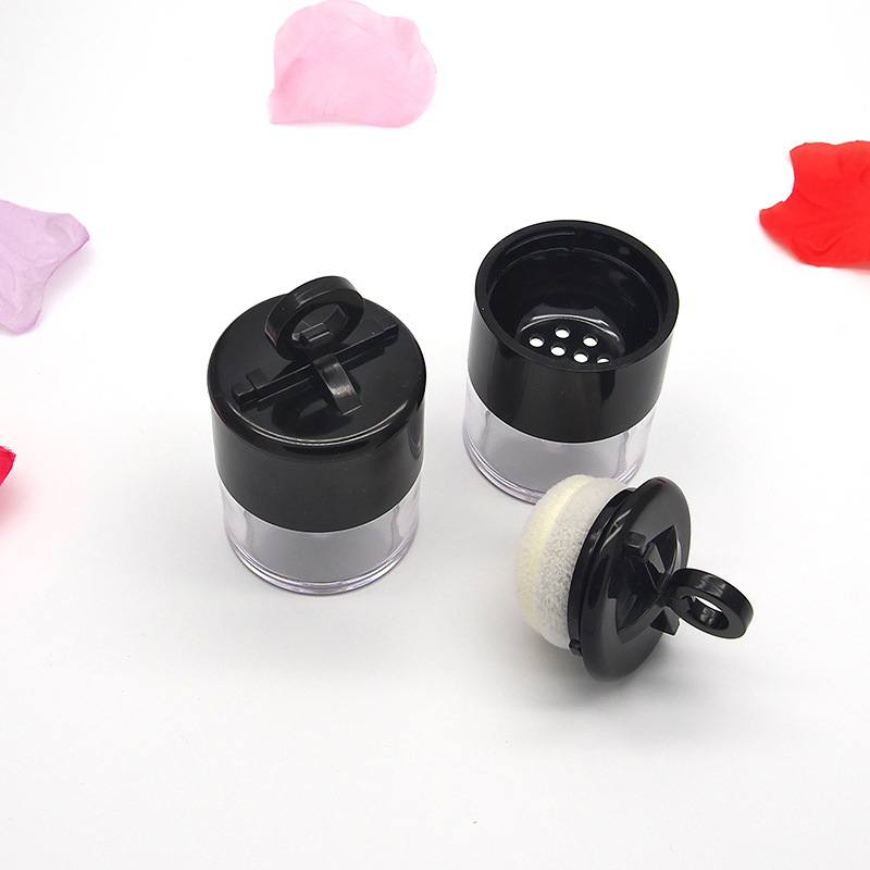 Mini Powder Box Empty Box Honey Powder Empty Box with Powder Puff Mesh Portable Mushroom Head Powder Sub-packaging Box Makeup Powder Box