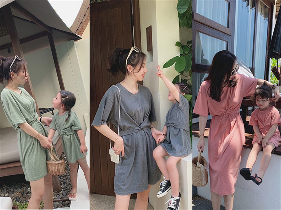 親子裝女童裙子母女裝連衣裙公主裙夏裝新款外貿童裝代發