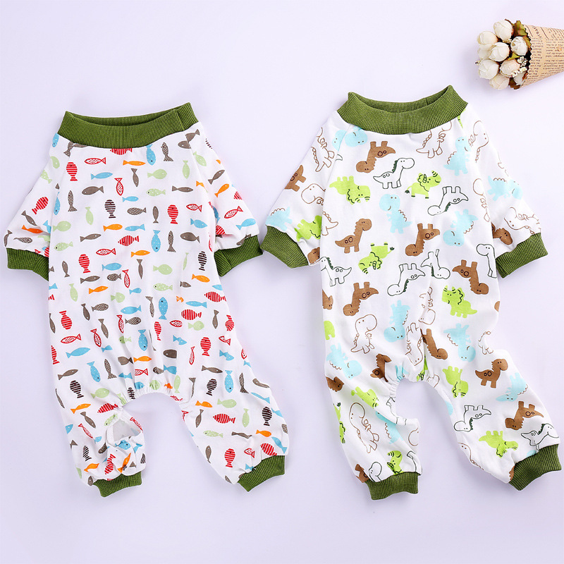 ペット服純綿ニットプリントパジャマ科基泰迪ペット犬かわいい快適四脚家庭服卸売り|undefined