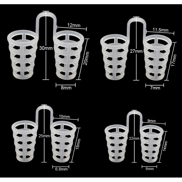 Factory direct silicone anti-snoring device mini anti-snoring nose clip 8 anti-snoring anti-snoring device nasal plug set