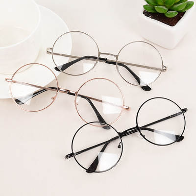 Glasses frame round women's Korean-style fashionable retro gold silk polygon glasses round frame glasses frame Internet celebrity style men's plain glasses