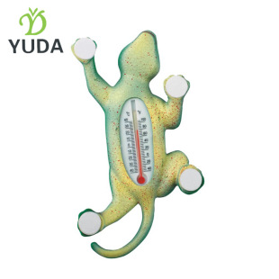 Gecko garden thermometer with foot pad can be pasted cartoon thermometer indoor and outdoor available