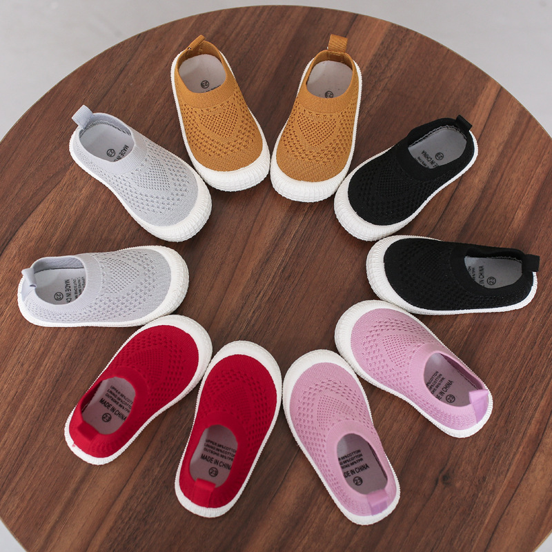 Nanlu Autumn New Men's and Women's Baby Mesh Socks Shoes Children's Foot Low-top Biscuit Shoes Solid Color Fly-woven Board Shoes