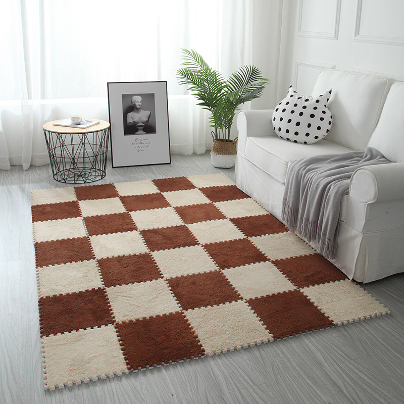 Cross-border exclusive for Nordic ins light luxury stitching carpet mat full of cute bedroom children climbing mat a generation of hair