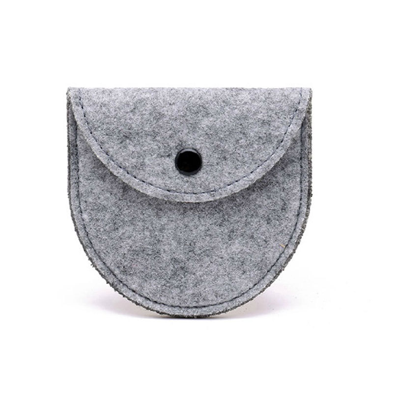 Factory wholesale semi-circular felt coin purse portable multi-color printable LOGO