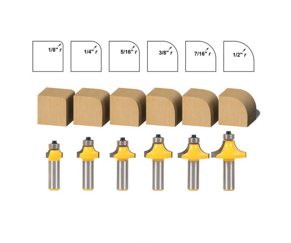 1/2 handle 1pc professional round angle cutter woodworking milling cutter slotting cutter trimming machine R Chamfering cutter engraving machine Gong knife