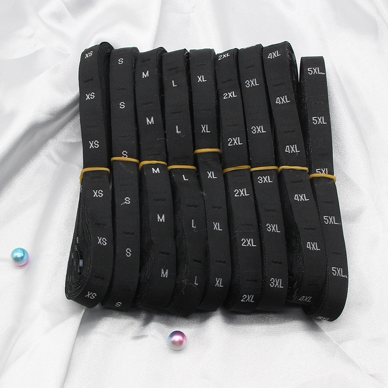 Size Label Clothing Cloth Label Accessories Black and White Clothes Code Label Weaving Label Cloth Code Label Number Label Size Label