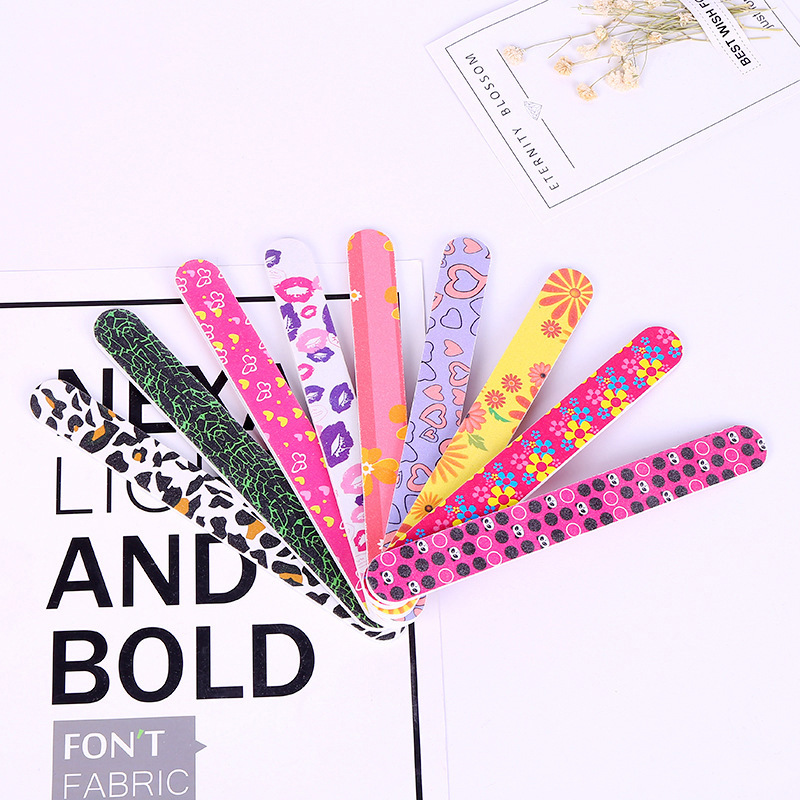 Factory direct supply double-sided printing nail file sand strip nail polishing strip nail tool styles