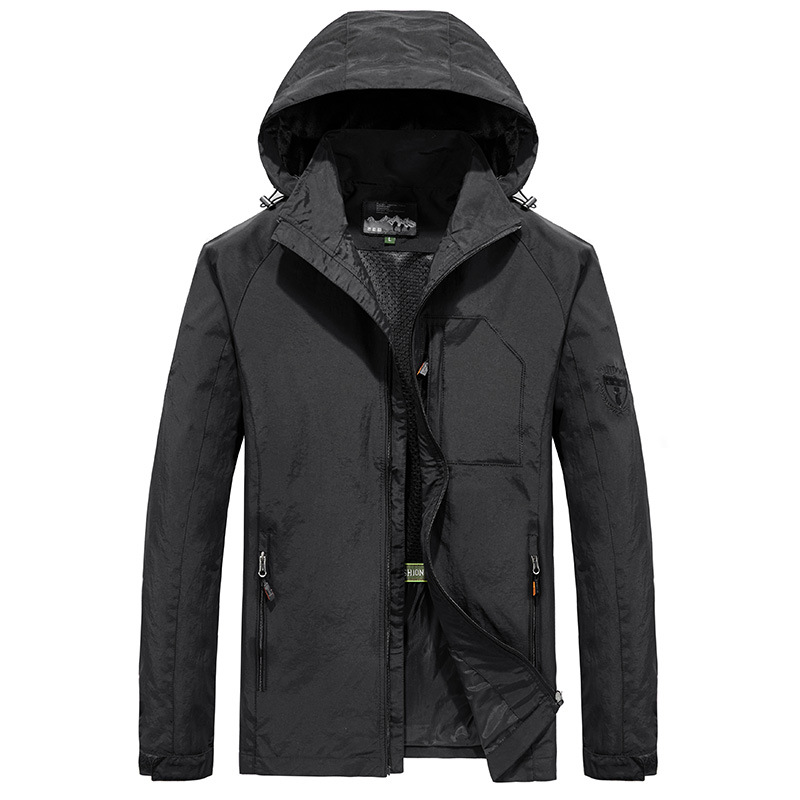 Foreign Trade Charge Quick-drying Clothes Men's Large Size Casual Outdoor Sportswear Coat Spring and Autumn Mid-length Jacket 7868