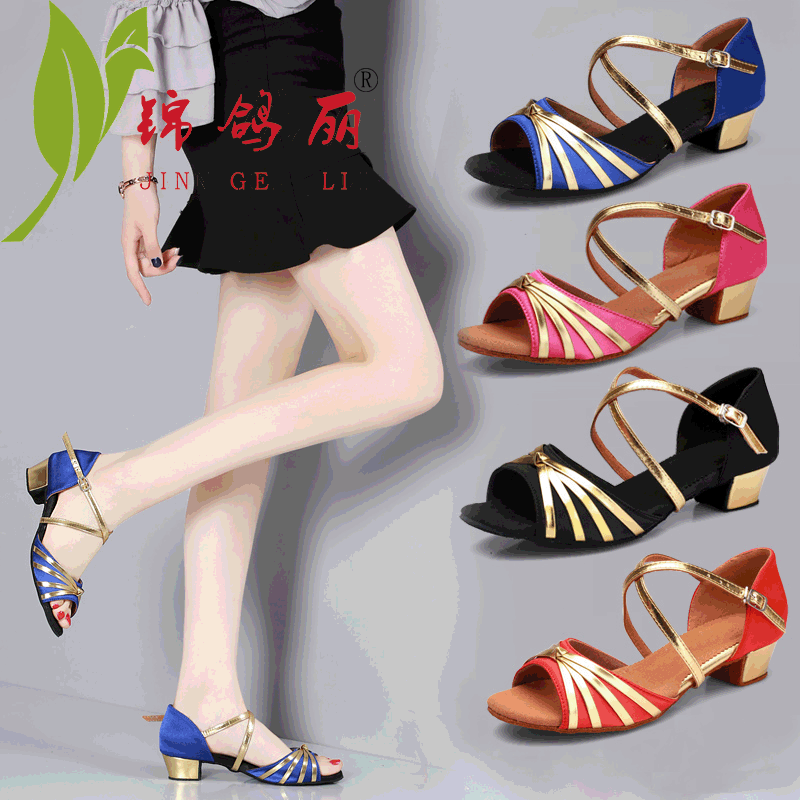 Factory Direct sales Jinge Li Girls' Latin dance shoes children's spring and summer soft bottom practice dance shoes Children's Latin shoes