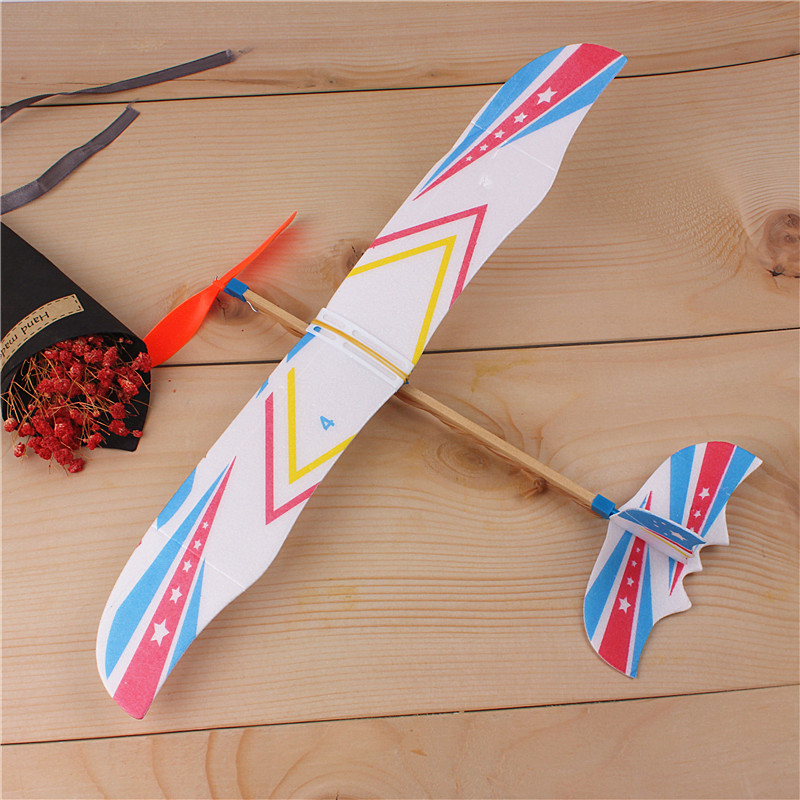 Mini small size Thunderbird aircraft rubber band hand throwing foam glider model experiment handmade diy science and education