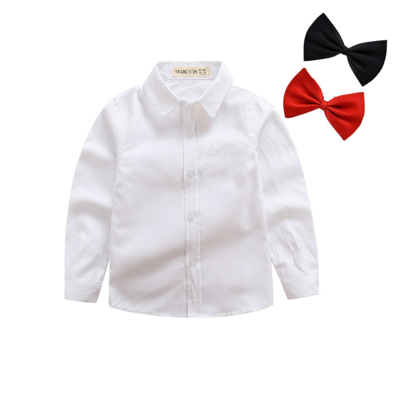 Boys' white shirt wholesale student performance clothes School uniform children's long-sleeved shirt factory direct children's pure white shirt