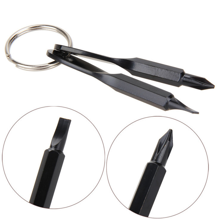 Outdoor EDC portable multi-function tool screwdriver with key ring