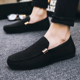 2023 Summer Cloth Shoes Bean Shoes Men's Casual Shoes Korean Style Fashionable Lazy Slip-on Canvas Shoes Size 45 Men's Shoes