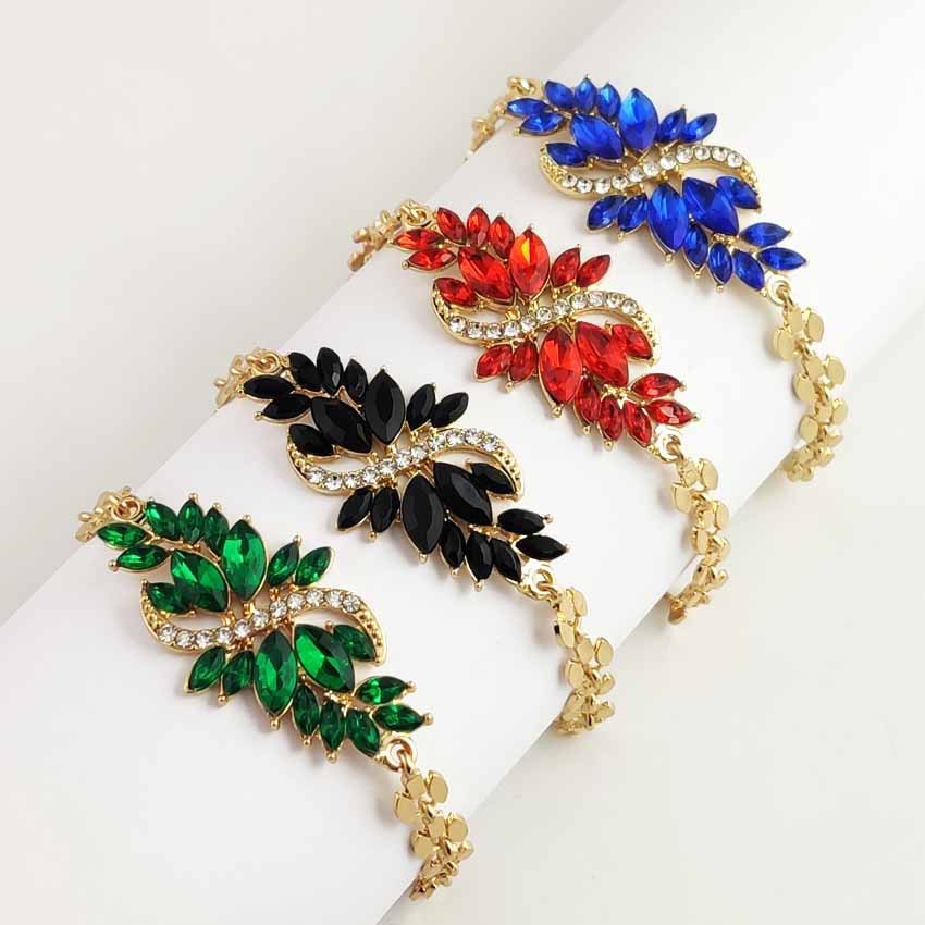 European and American fashion new factory direct supply wish Amazon eBay popular Diamond S-shaped resin flower bracelet women