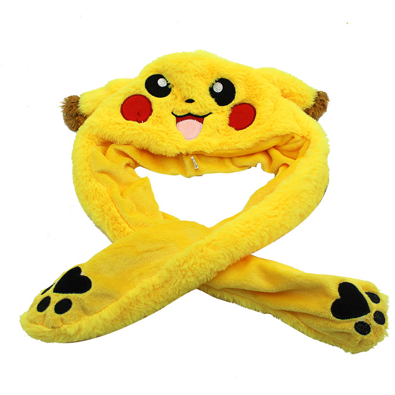 Shake the sound of the same hat female Net red can move the ears of the airbag cap all-match cute Pikachu warm cap tide